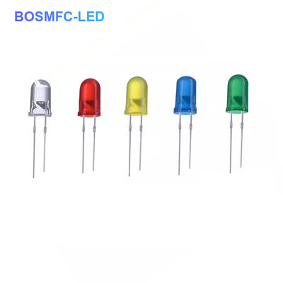 Diodo emissor de luz de 5 mm, lâmpada LED branca vermelha verde azul amarelo laranja