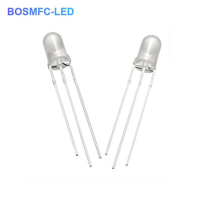 1.8V-2.4V Diodo LED de dupla cor 5mm através do buraco Vermelho Cor azul Alto brilho