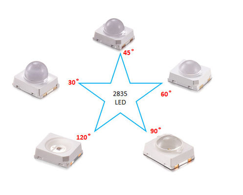 2835 IR LED Chip Diode 850nm Com 30 Graus 60 Ângulo Lente para Câmera