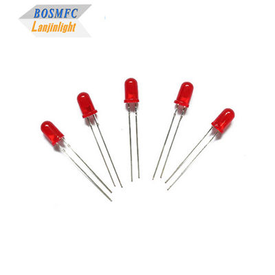 Alto brilho LED vermelho 3 mm através do buraco 0,06W Dissipação de calor