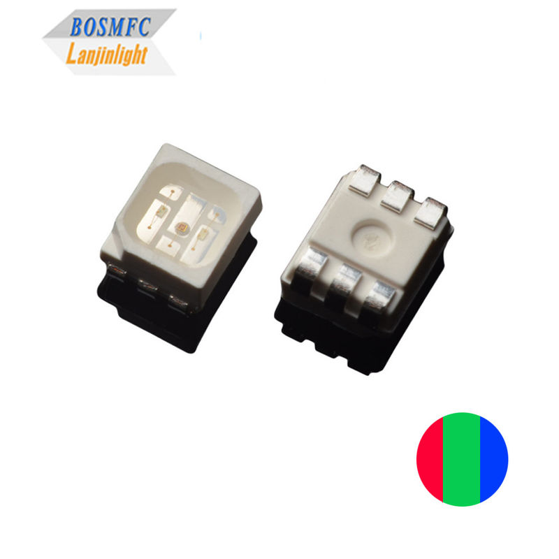 PLCC6 3528 Chip RGB LED, Indicador de placa de licença Multi Color SMD LED