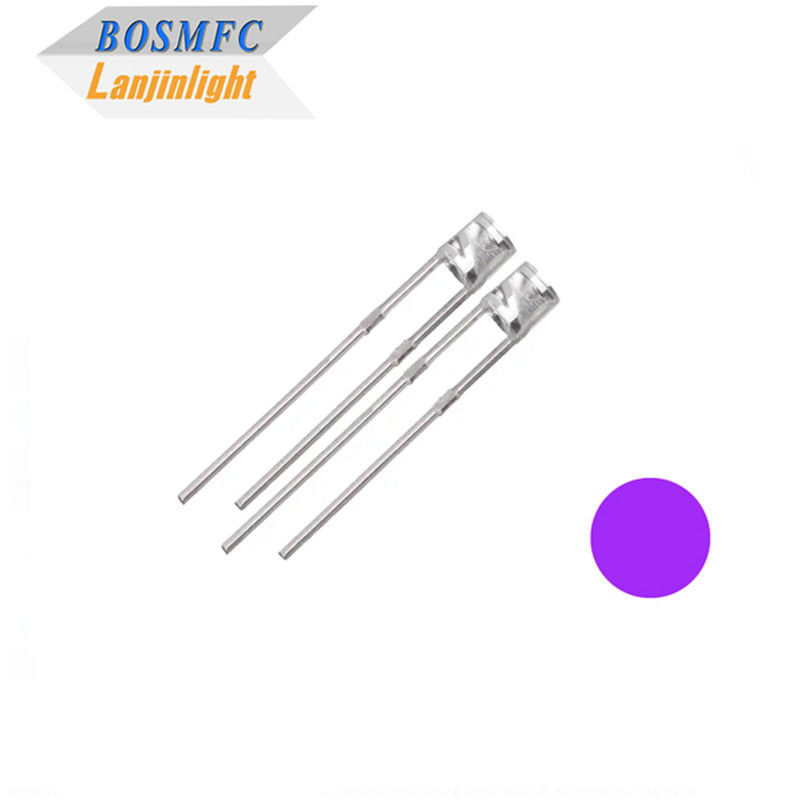 Flat Top UV LED Chip Diodo 3mm através do buraco 365nm para detecção de jóias