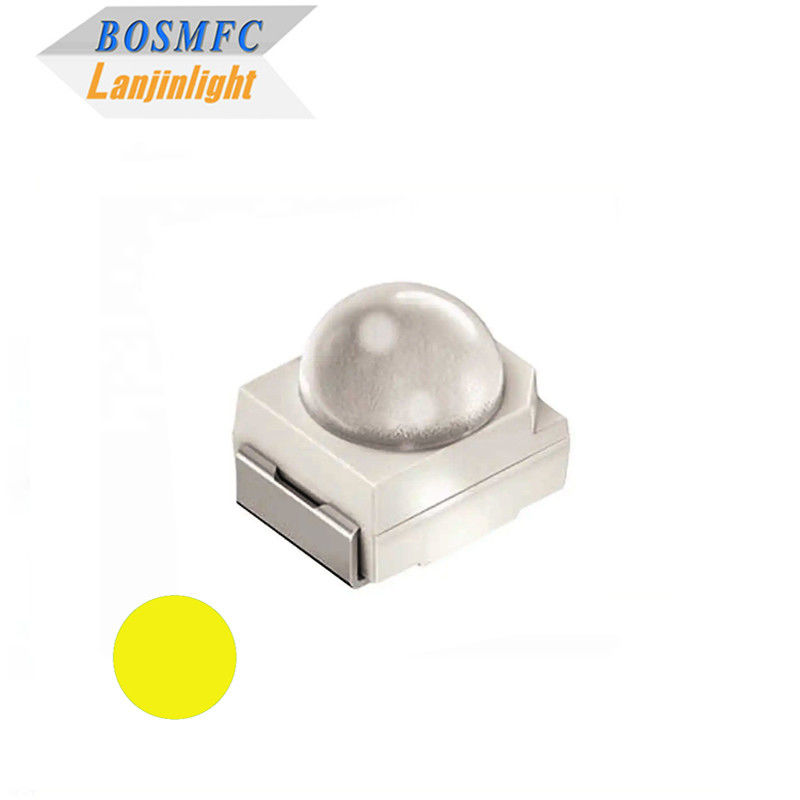 3528 SMD LED Ângulo de visão da luz amarelo 60 graus Lente de cúpula Luz de diodo led âmbar para semáforo