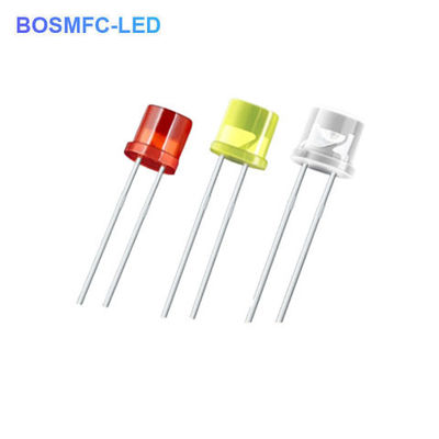 5 mm LED de topo plano através de buraco difuso 100 graus ângulo de visão