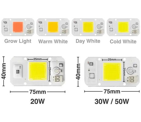 Planta branca quente COB Power LED 20W 50W Alta luminosidade para luz de crescimento