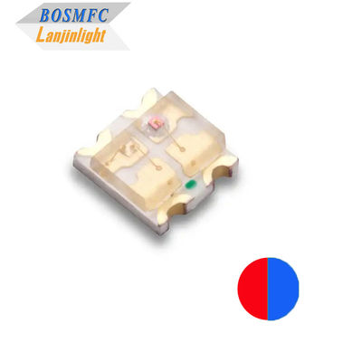 Bi color 0603 SMD LED vermelho & azul, Multifuncional 1615 Dual cores Chip LED