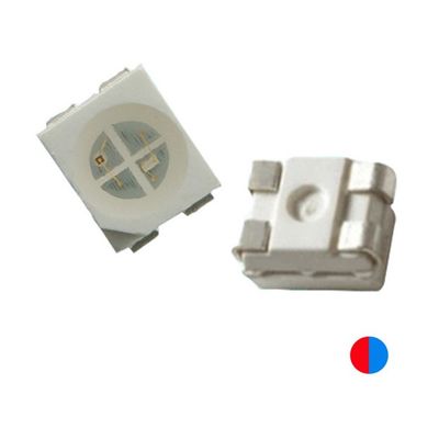 20mA Bi Color PLCC4 3528 SMD LED Chip 1,9 mm Espessura Vermelho e Azul Cor 4 Pins