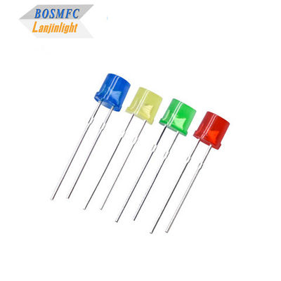 5 mm LED de topo plano através de buraco difuso 100 graus ângulo de visão