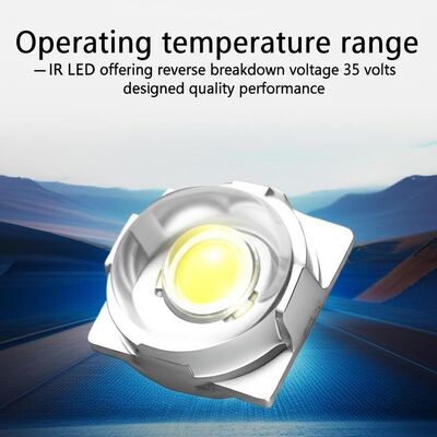 LED de furo passante com temperatura de operação de -40°C a +85°C, tensão reversa de ruptura de 35V e fluxo luminoso de 60-70LM
